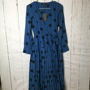 asos Wednesdays Girl Midi Dress Blue XS NWT